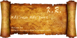 Kónya Róbert névjegykártya